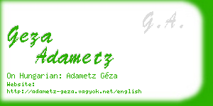 geza adametz business card